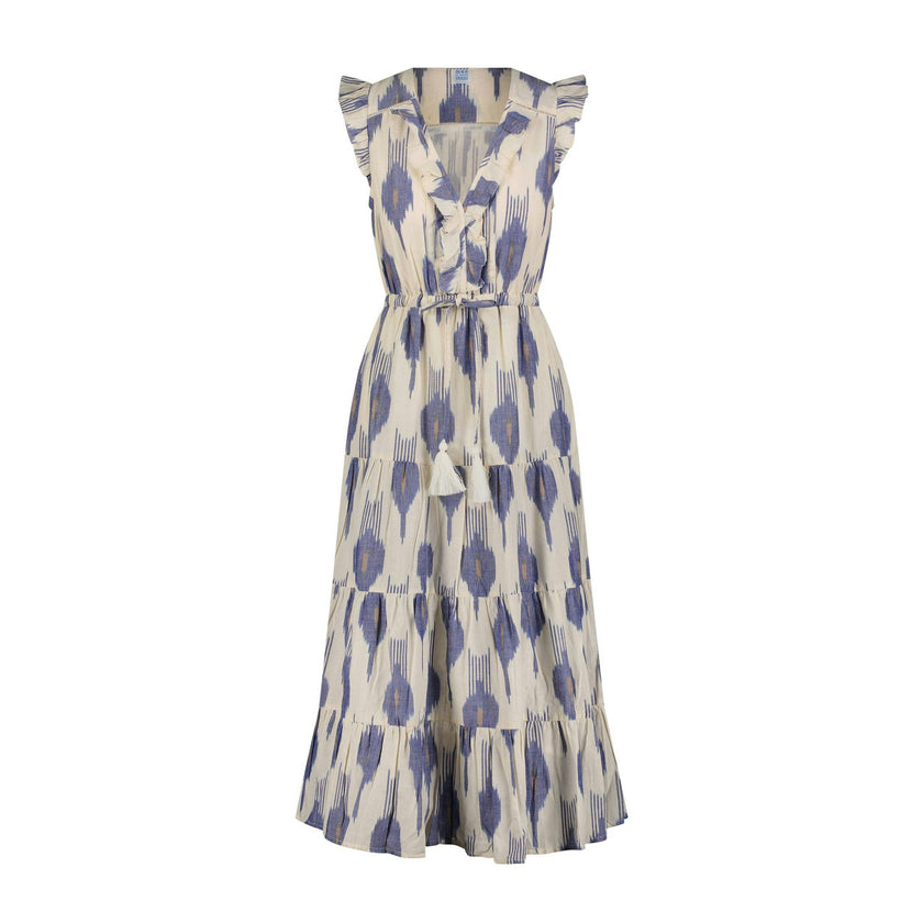 Giselle Womens Maxi Dress La Creme Ikat, natural