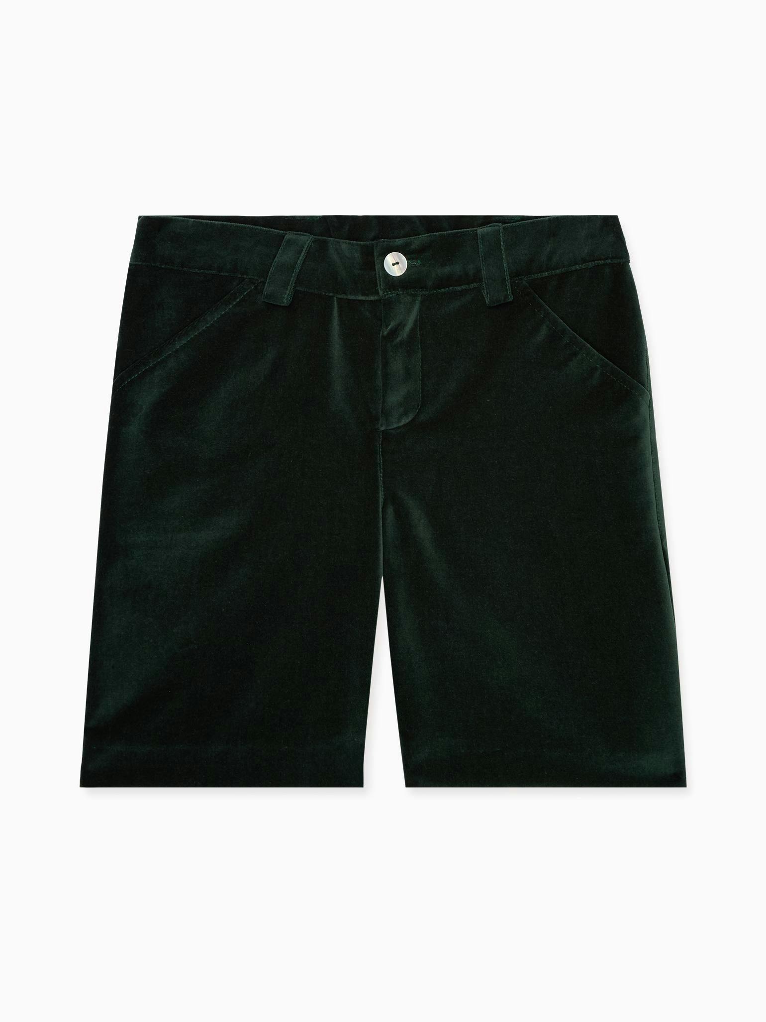 Dark Green Lucas Velvet Boy Shorts