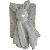 Pique Blanket and Bunny Lovey Gift Set - Light Grey