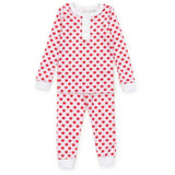 Alden Girls' Pima Cotton Pajama Pant Set - Schoolhouse Apples Pink
