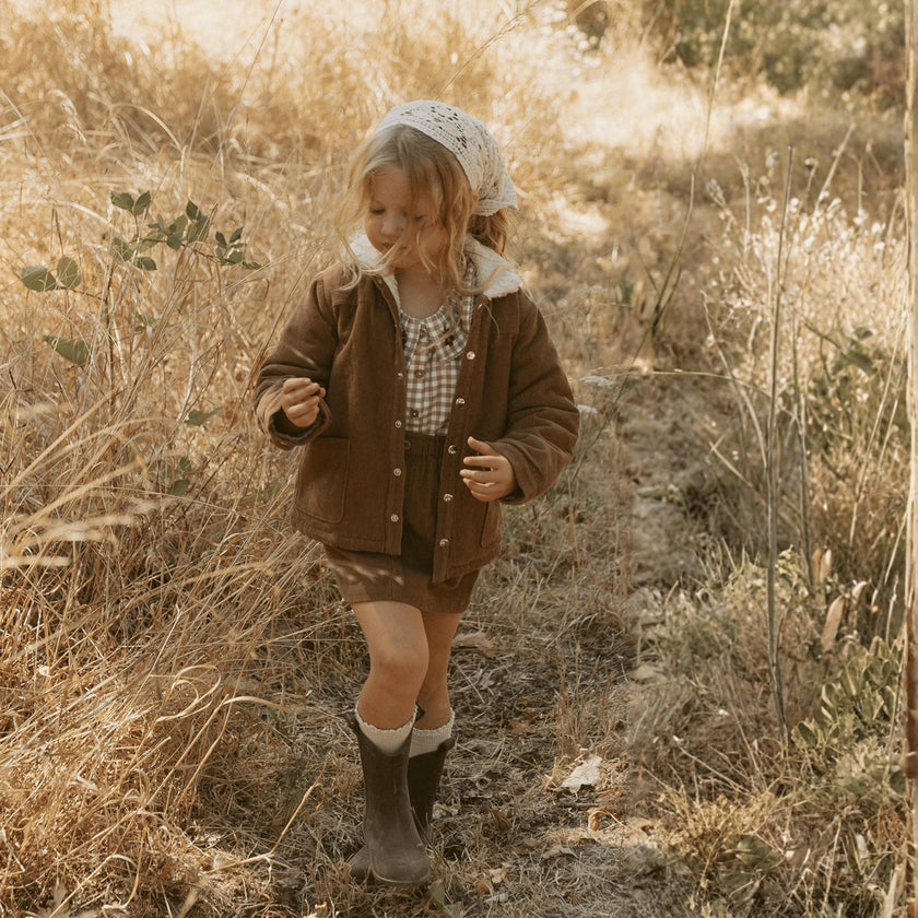 Organic Corduroy Front Pocket Jacket - Brown
