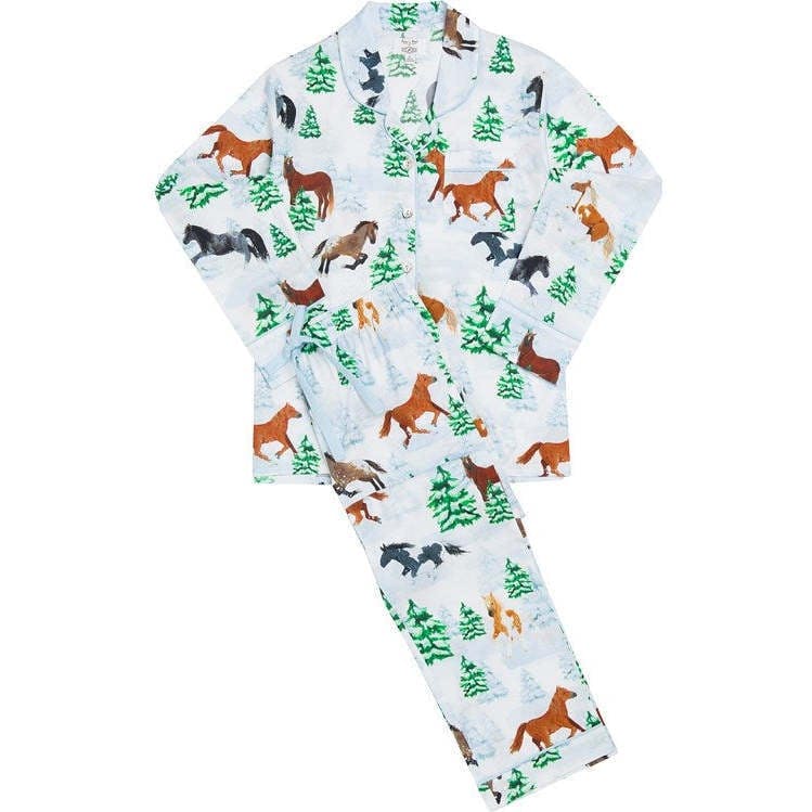 Women's Skydog Wild & Free Long PJ Set - Organic Cotton Poplin