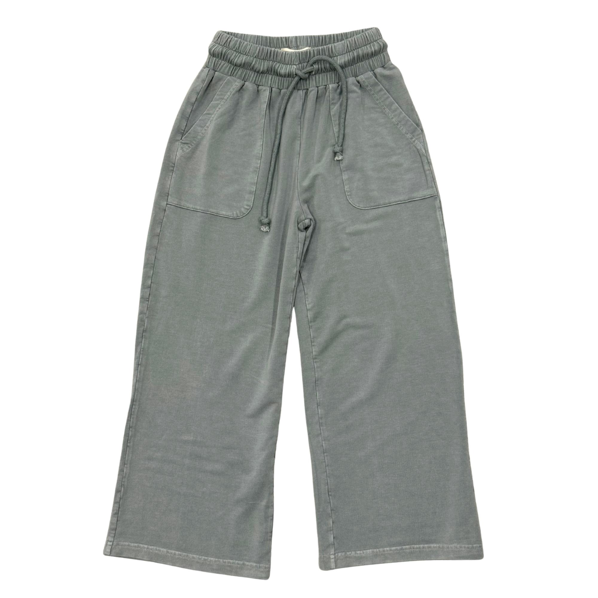 Girls Acid Wash Comfy Pant in Shadow Green