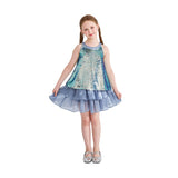 Blue Sylvara Sequin Ruffle Skirt Set