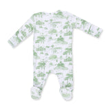 Golf Toile Green - 2 Way Zipper Footie