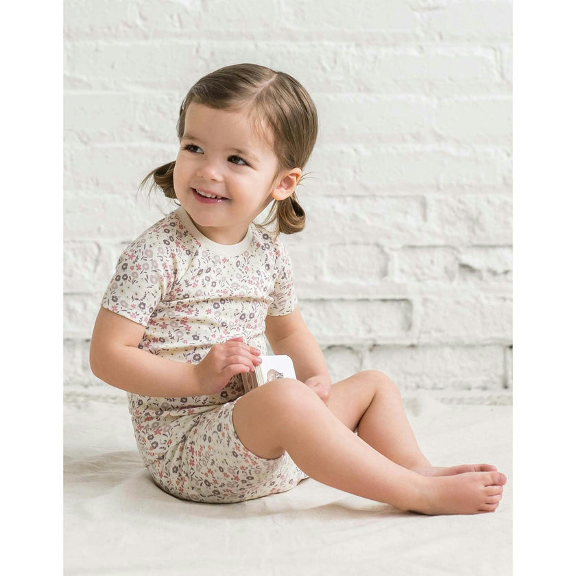 2-Piece Short Sleeve Jammie Set Wave Stripe / Rain