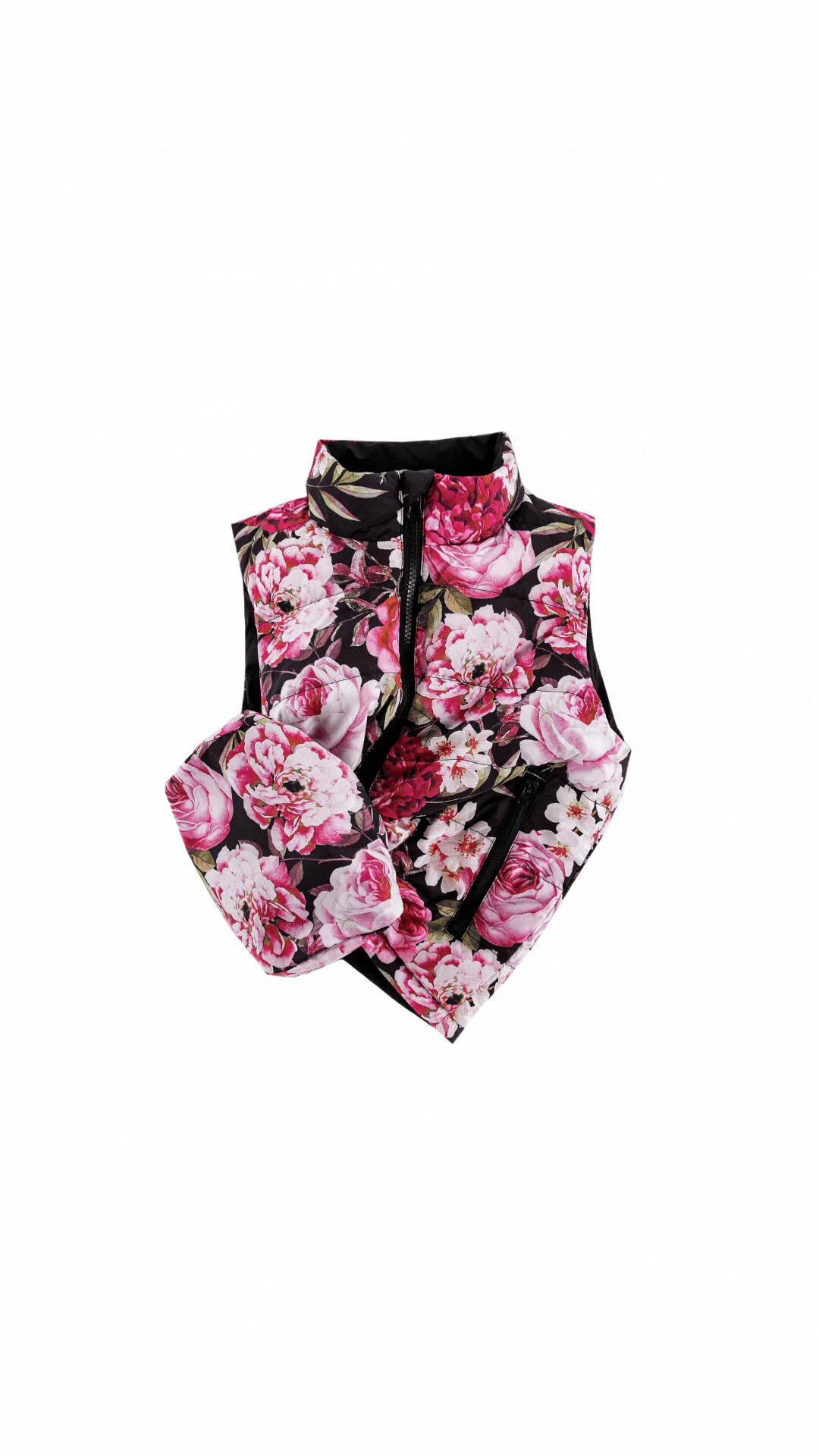 Casey Reversible Lightweight Down Puffer Vest, Garden Floral