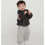 Chunky Ribbed Knit Long Sleeve Front Pocket Boxy Fit Hooded Sweater