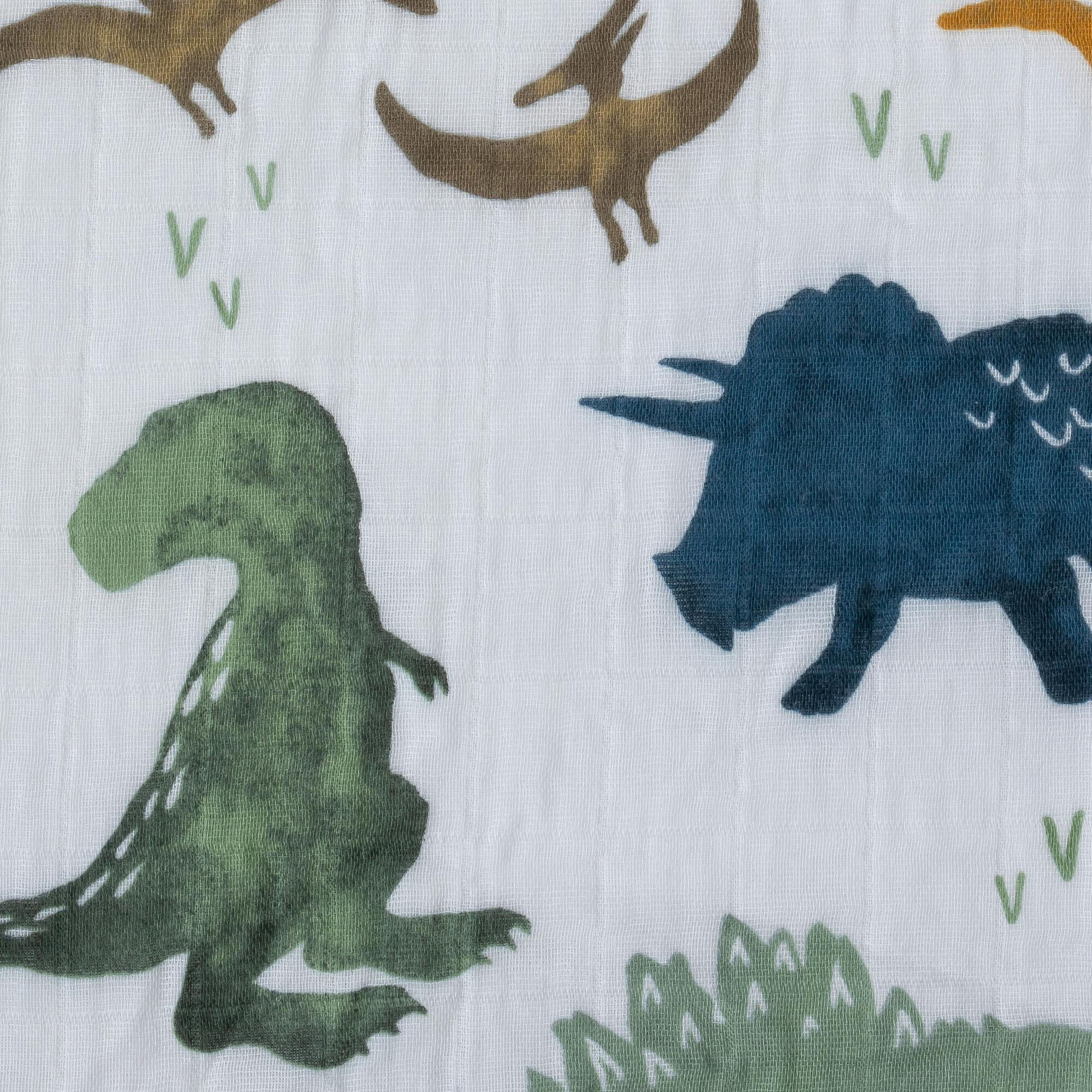 Cotton Muslin Crib Sheet - Dino Friends