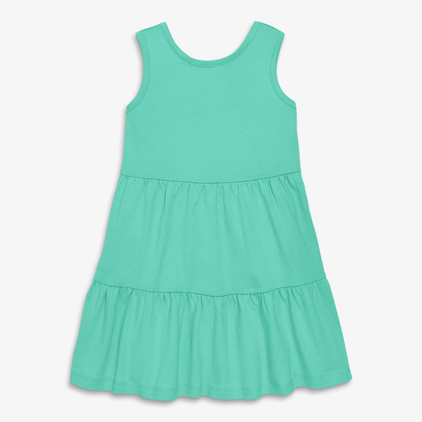 Kids cross-back tiered tank dress