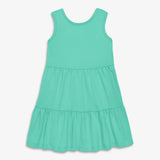 Kids cross-back tiered tank dress