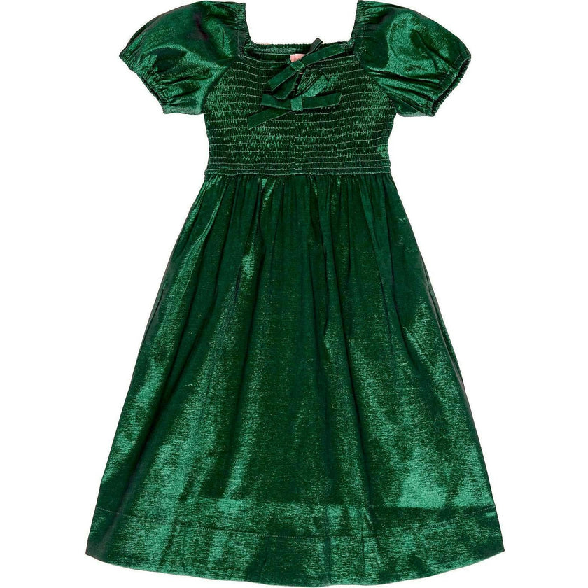 Mini Cassie Dress in Green Taffeta