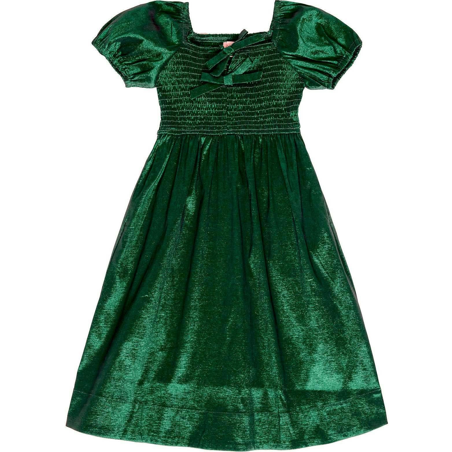 Mini Cassie Dress in Green Taffeta