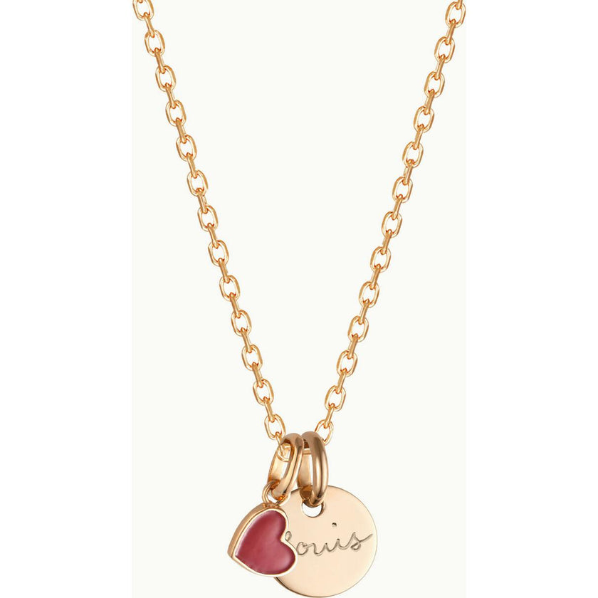 Personalized Valentine'S Disc Necklace, 14k Gold Plated