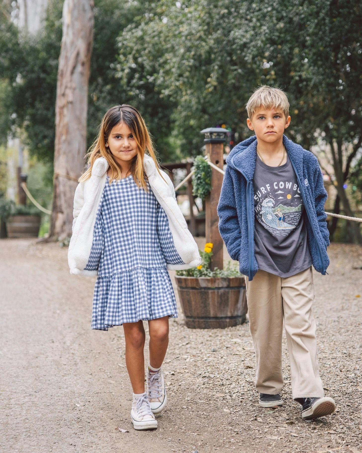 Jules Gingham Hacci Dress - Crown Blue