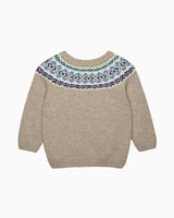 Baby Frankie Fairisle  Sweater in Oatmeal