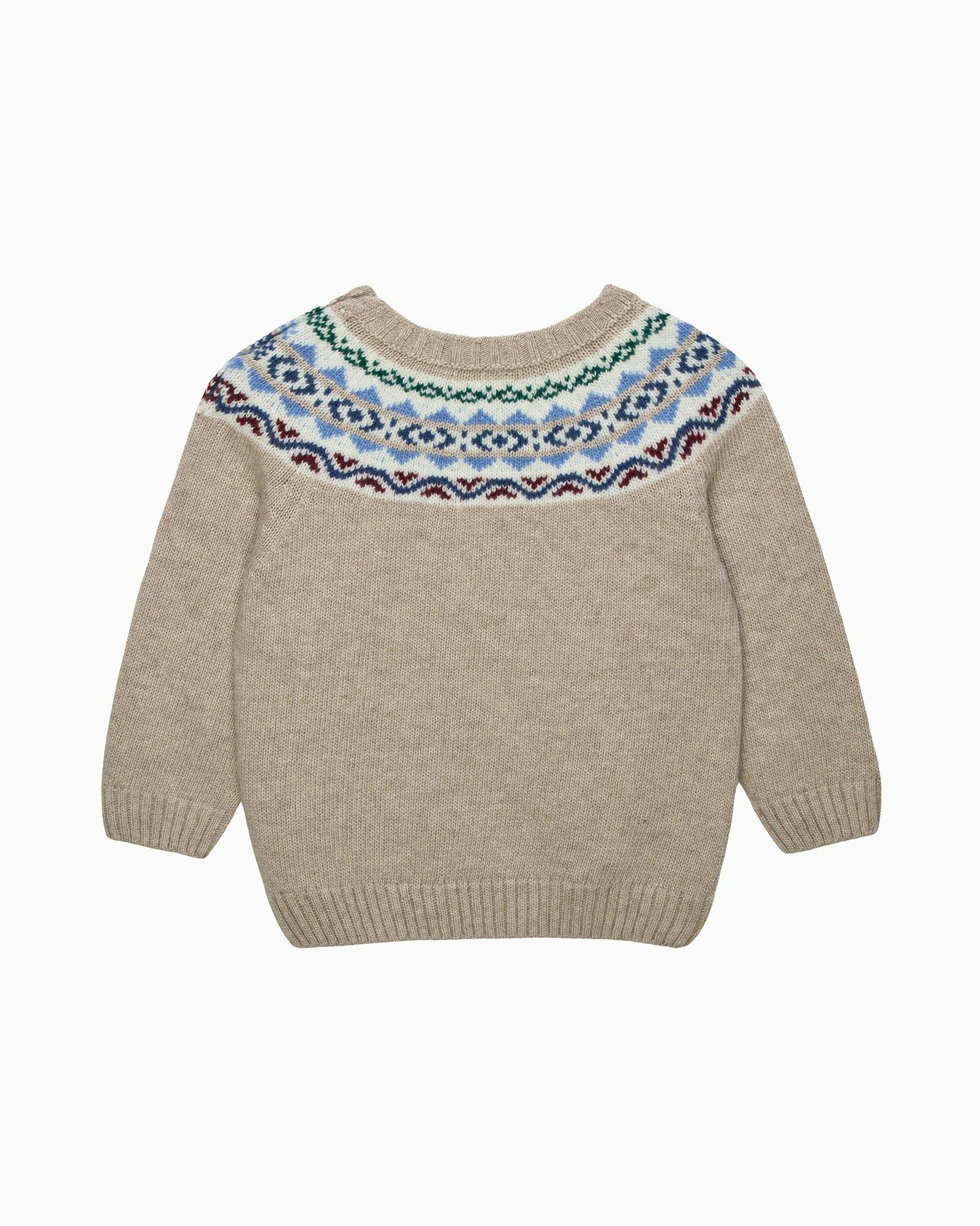 Baby Frankie Fairisle  Sweater in Oatmeal