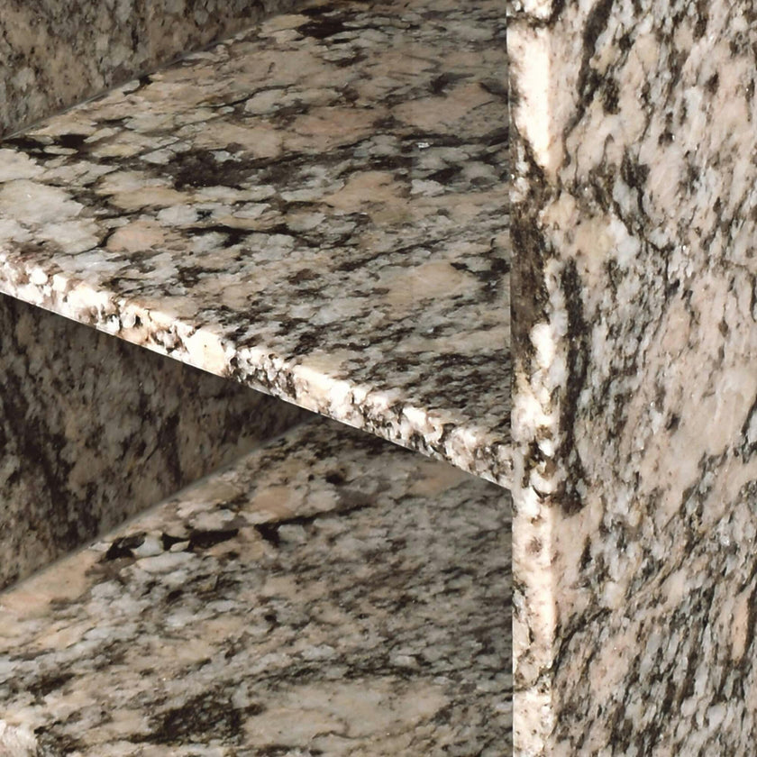 Sloane 20" Modern Natural Marble Handmade Rectangular 2-Shelf End Table
