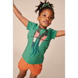 Pom-Pom Rounded Edge Drawstring Gym Shorts, Orange