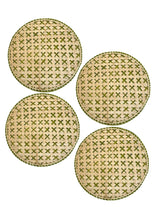 Set of 4 Handwoven Verde Trellis Charger