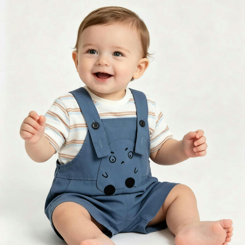 Blue Animal Overall Set