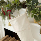 Classic Cream Velvet Handmade Christmas Stocking- 20"