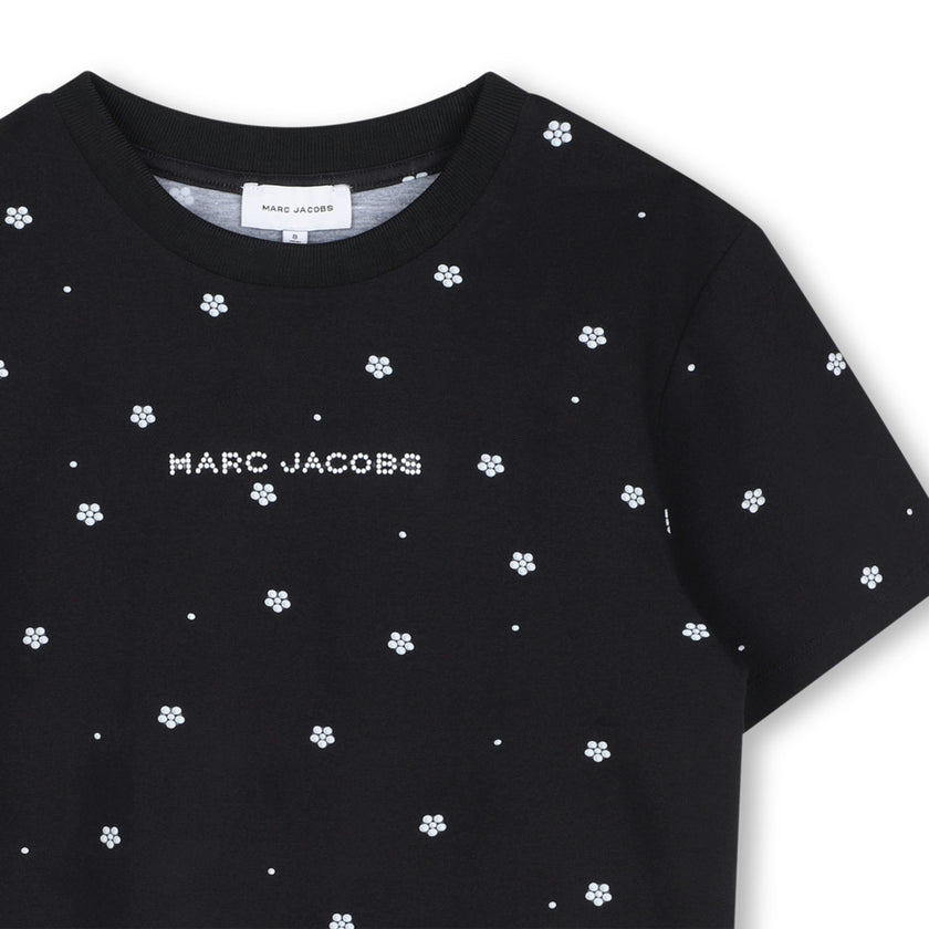 Black Floral Logo Tee