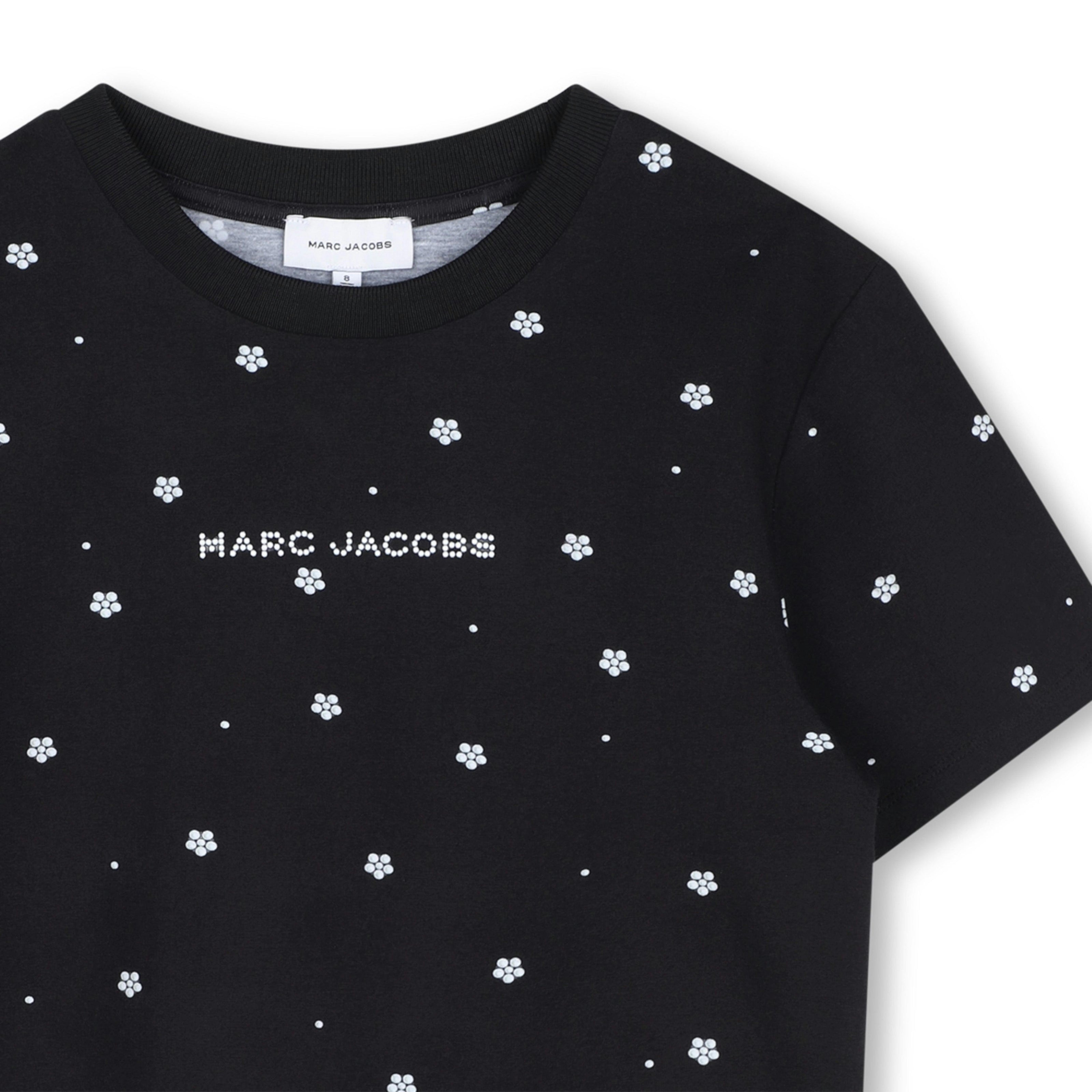 Black Floral Logo Tee