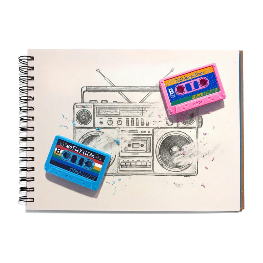 Rewind Cassette Erasers - Retro - Set of 3