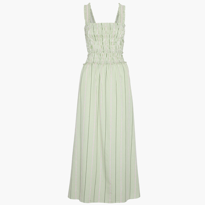 The Azalea Maxi Nap Dress - Green Jacquard Stripe