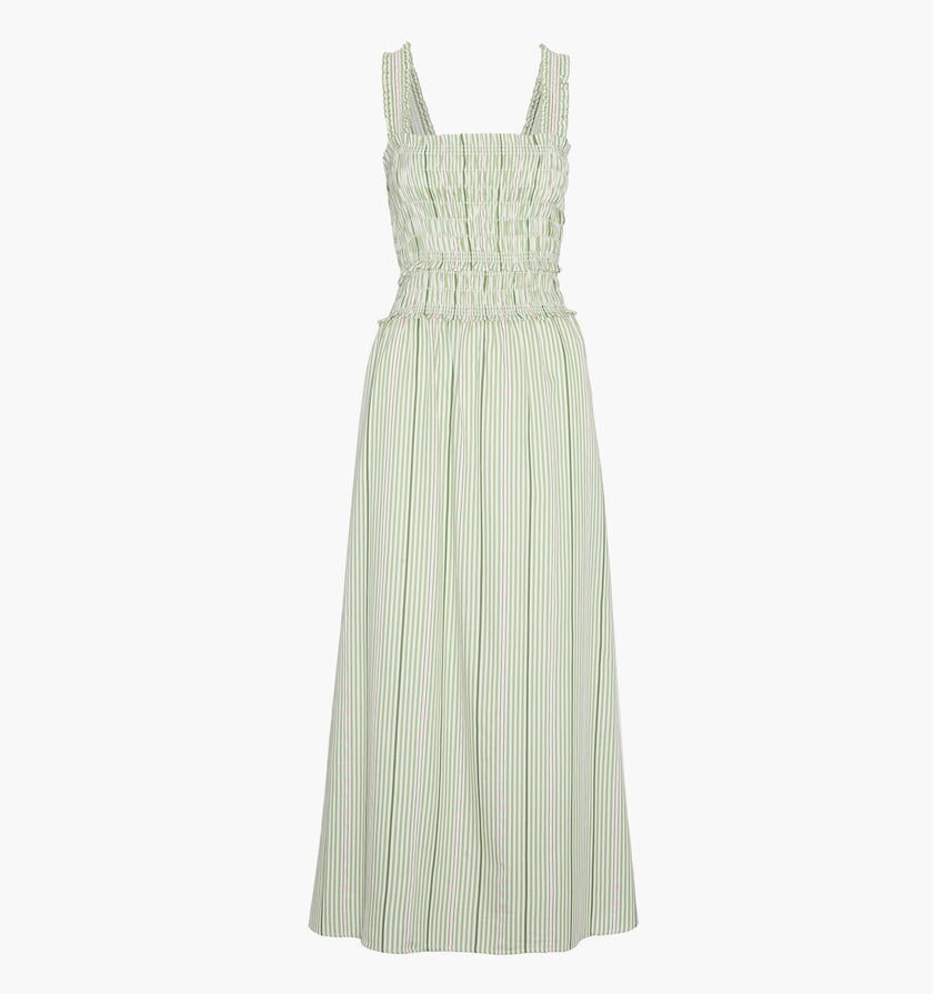The Azalea Maxi Nap Dress - Green Jacquard Stripe