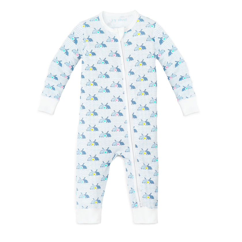 Bunny Love Zip Baby Onesie