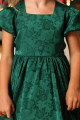 Mini Cupcake Dress in Emerald Satin