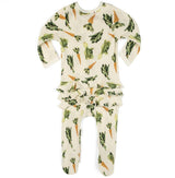 Fresh Veggies Organic Cotton Ruffle Zipper Footed Romper