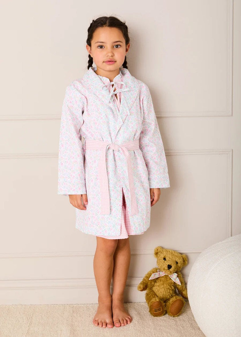 Harriet Floral Light Weight Dressing Gown in Pink (2- 10yrs)