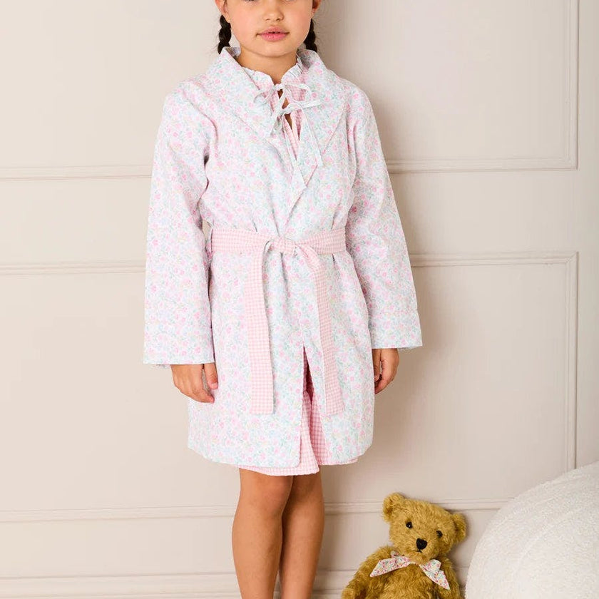 Harriet Floral Light Weight Dressing Gown in Pink (2- 10yrs)