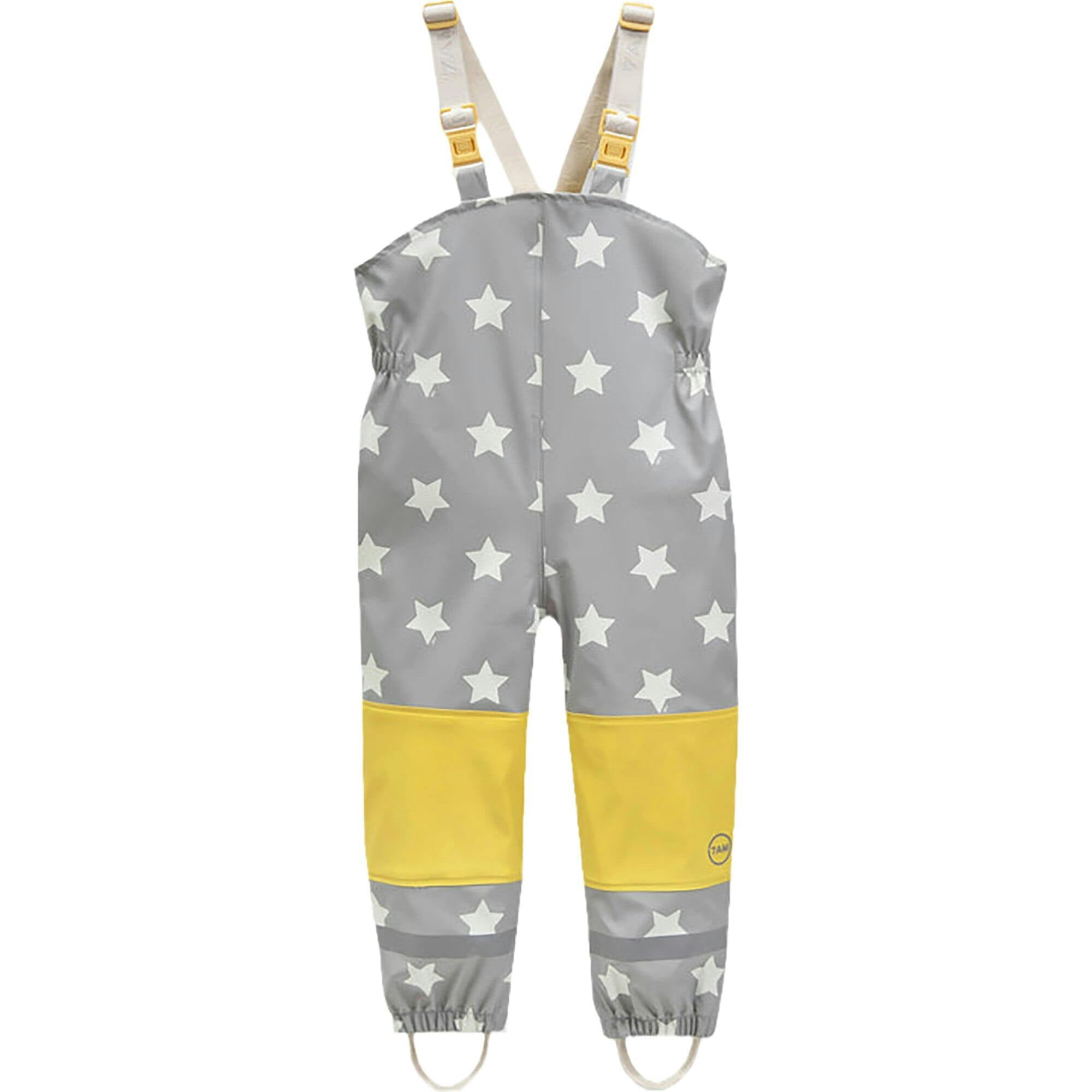 Stars Print Rain Suspender Pants