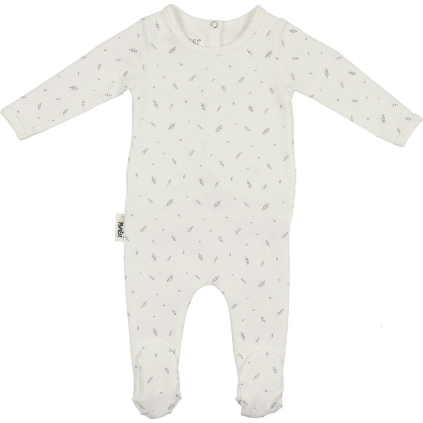 Elegant Leaves Footie and Beanie Set