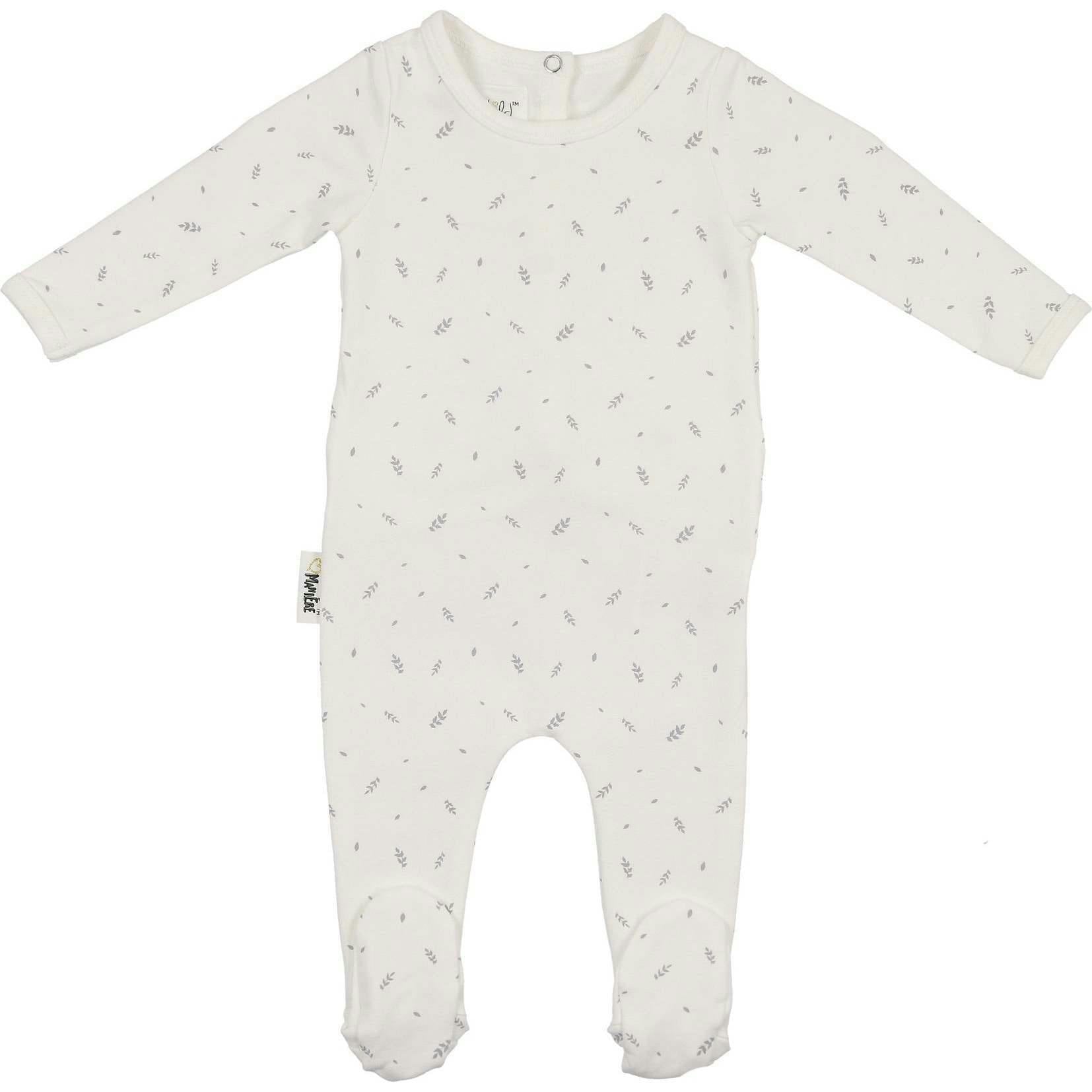 Elegant Leaves Footie and Beanie Set