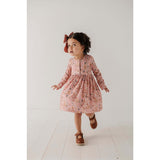 Long Sleeve Henley Dress Lavender Cloud Checkered