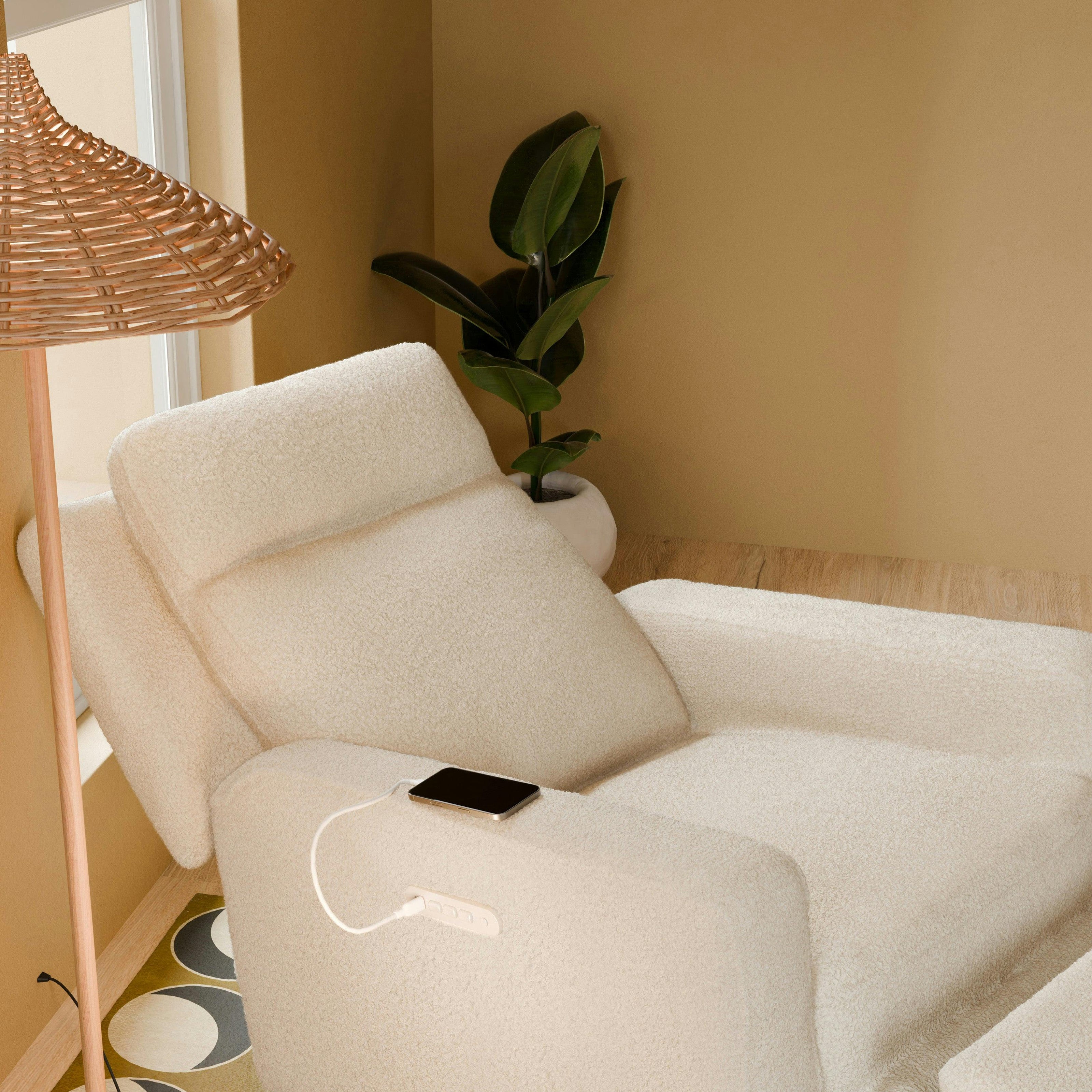 Babyletto Sigi Pro Power Recliner and Swivel Glider with Power Adjustable Headrest and Lumbar Support