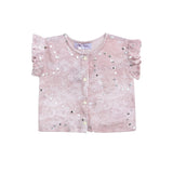 Mauve Cream Sequin Shorts Set