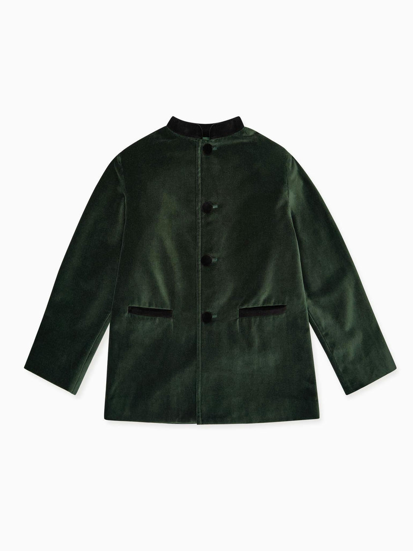 Dark Green Hugo Velvet Boy Jacket