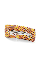 Jumbo Box Barrette in Tortoise Checker