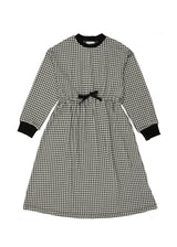 Soft Gingham Contrast Neck & Cuff Long Sleeve Dress