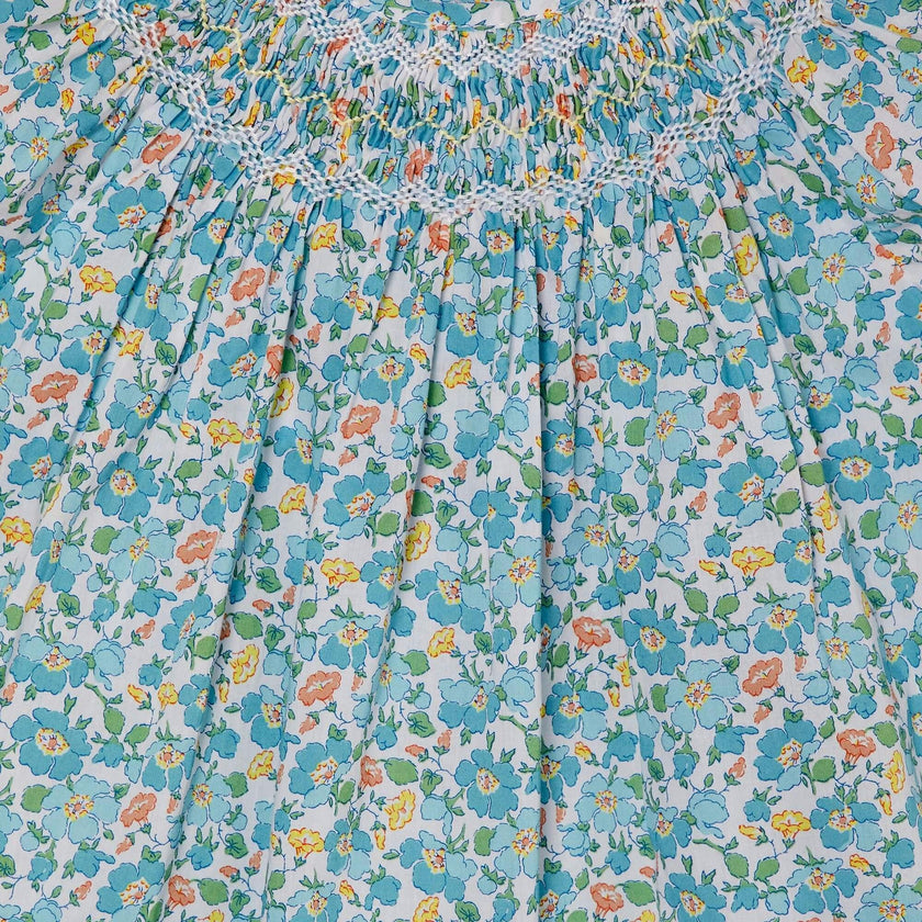Made With Liberty Fabric Smocked Girls Blouse Soleil