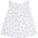 Pink Heart Print Scoop Neck Dress