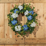 Blue & White Hydrangea, English Ivy & Berry Everyday Spring Front Door Wreath