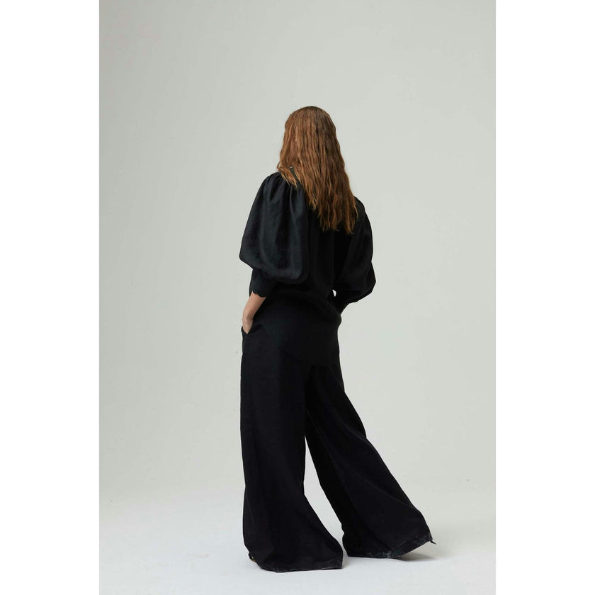Cape Linen Pants - Black