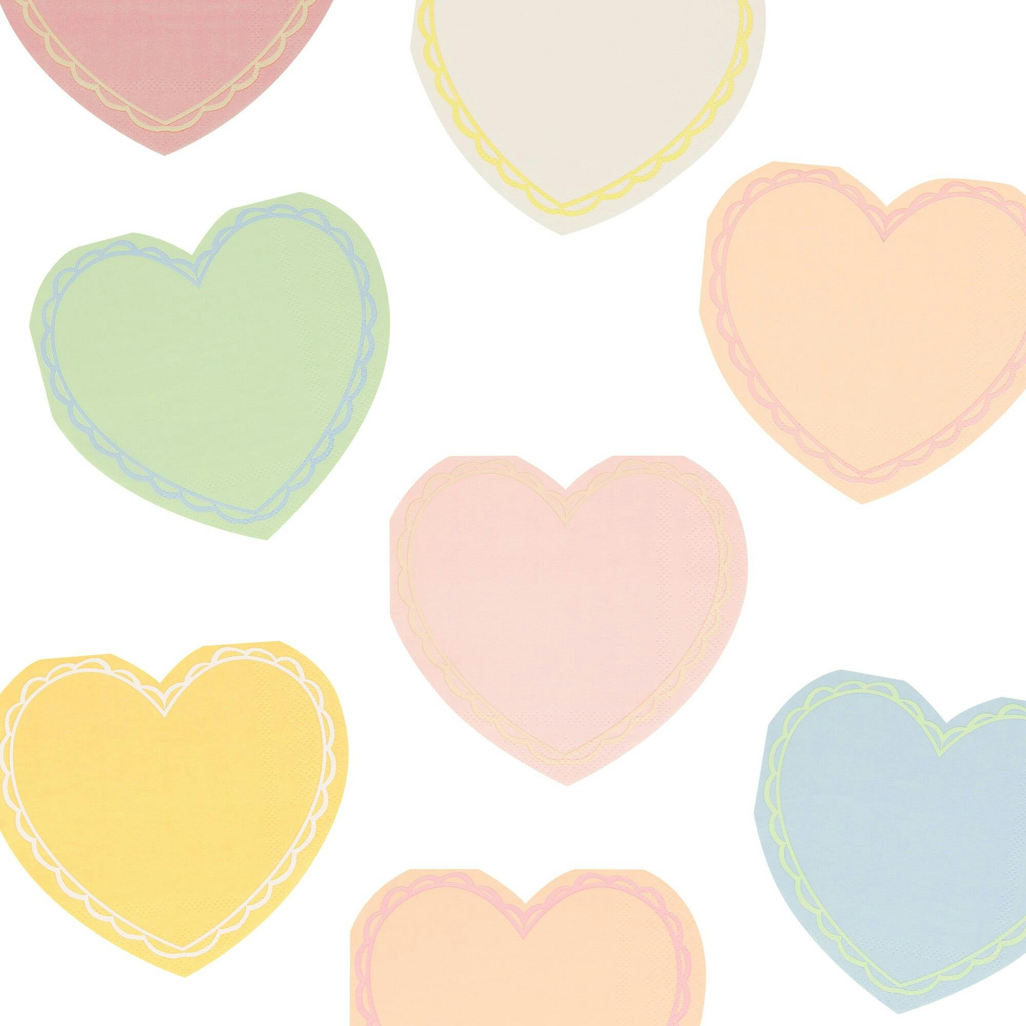 Pastel Heart Small Napkins